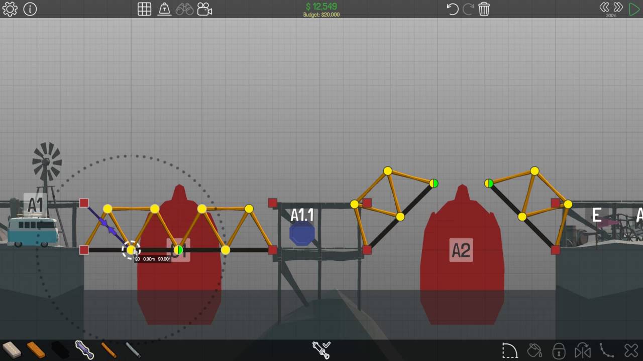 Poly Bridge rotate selection - YouTube