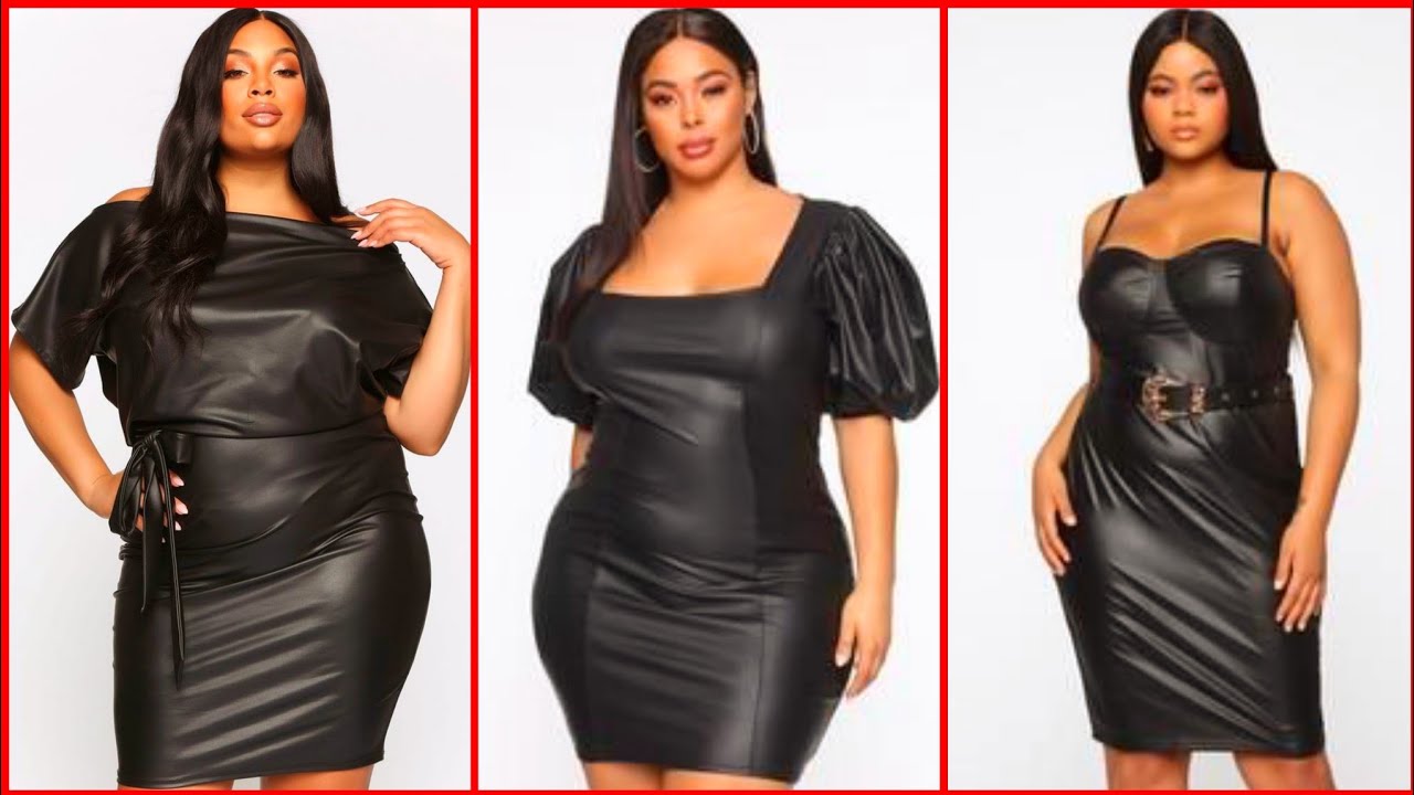 most attractive and gorgeous plus size women leather bodycon outfits ...