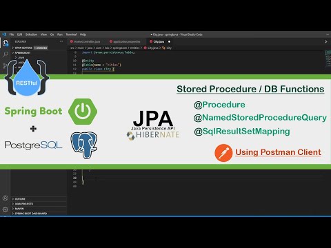 Spring Boot Restful + PostgreSQL + JPA Hibernate Stored Procedure Functions @Procedure - Part 9