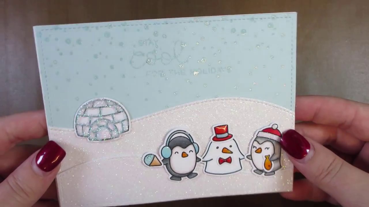 Christmas 2017 | Lawn Fawn | Snow Cool | Scene Card - YouTube