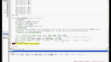 10 新增單筆資料程式說明EXCEL VBA與資料庫 吳老師
