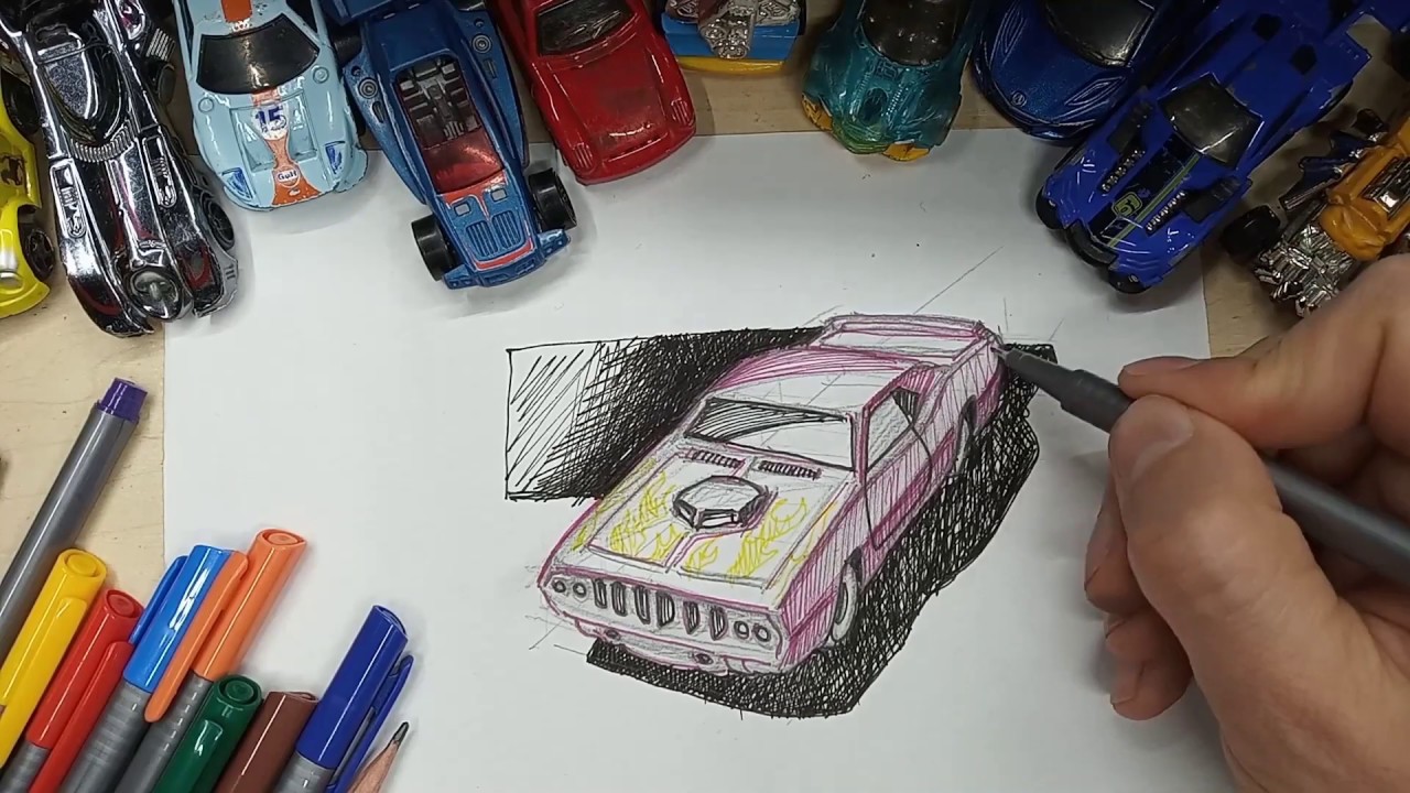 How to draw hot wheels cars. Sketch Chrysler Group Llc 2012 from