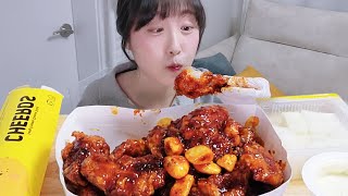 신메뉴 못 참지😆 BHC 쏘마치 치킨 리뷰 먹방! (feat. 대왕 치즈스틱 치로스) chicken mukbang (Eating Show) チキンモッパン