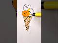 Kids easy cute drawing | Simple Icecream drawing #shorts #ytshorts #diy #drawing #kids #icecream