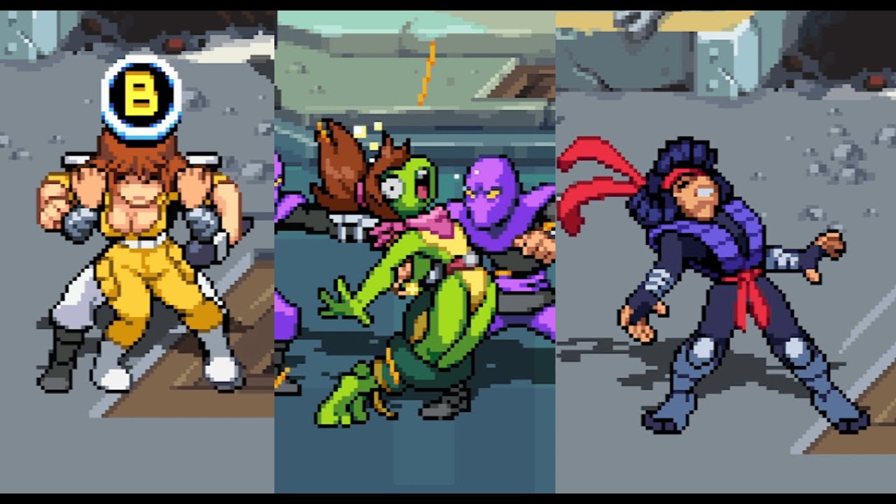 TMNT Shredder's Revenge ryona リョナ April, Mona Lisa, and Karai Close up