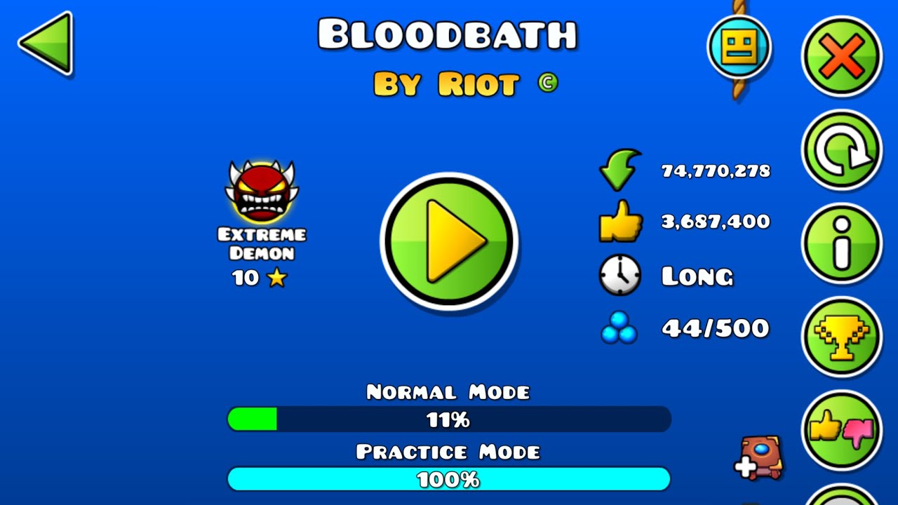 Completing Bloodbath in practice mode! - YouTube
