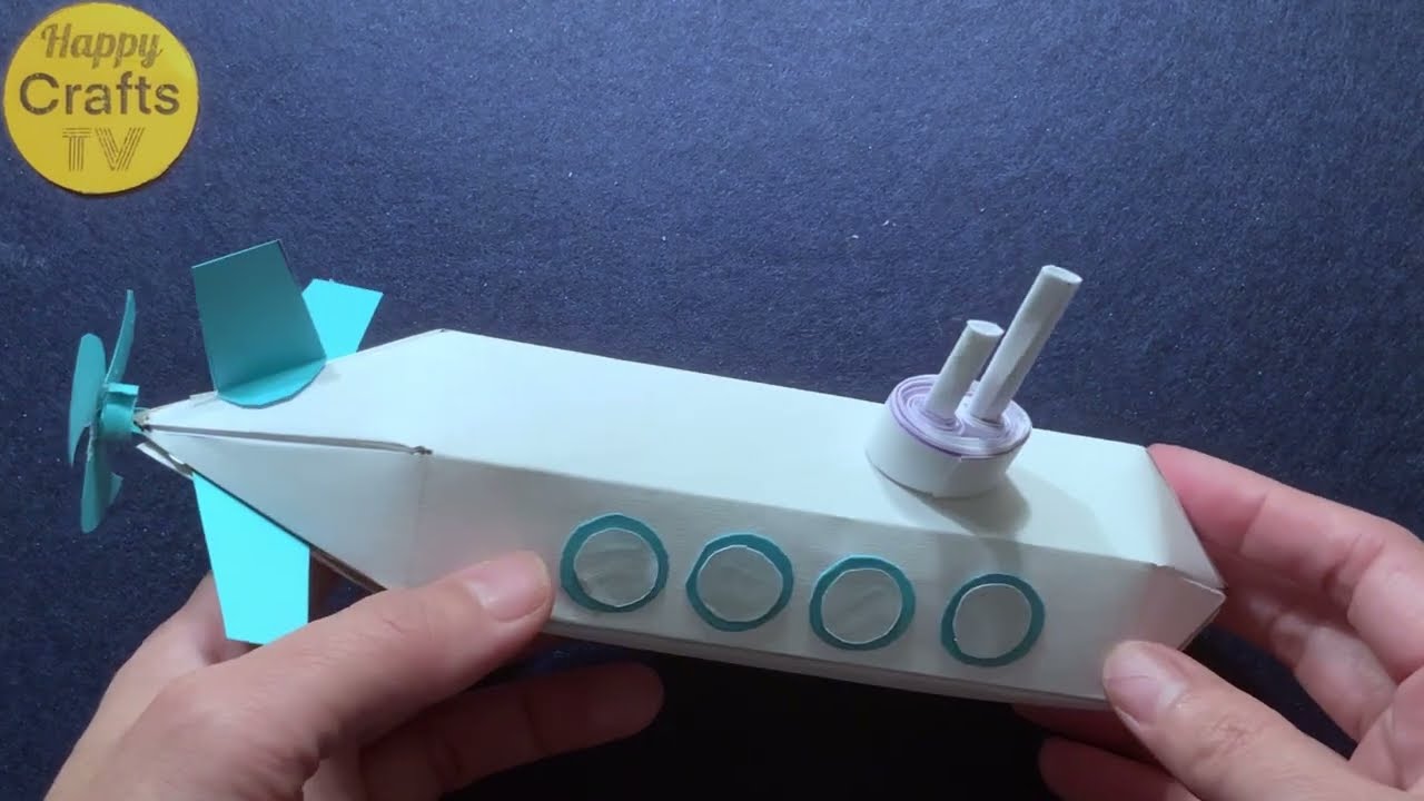 DIY 3D PAPER SUBMARINE I SIMPLE PAPER CRAFT TUTORIAL I DIY SCHOOL PROJECT
