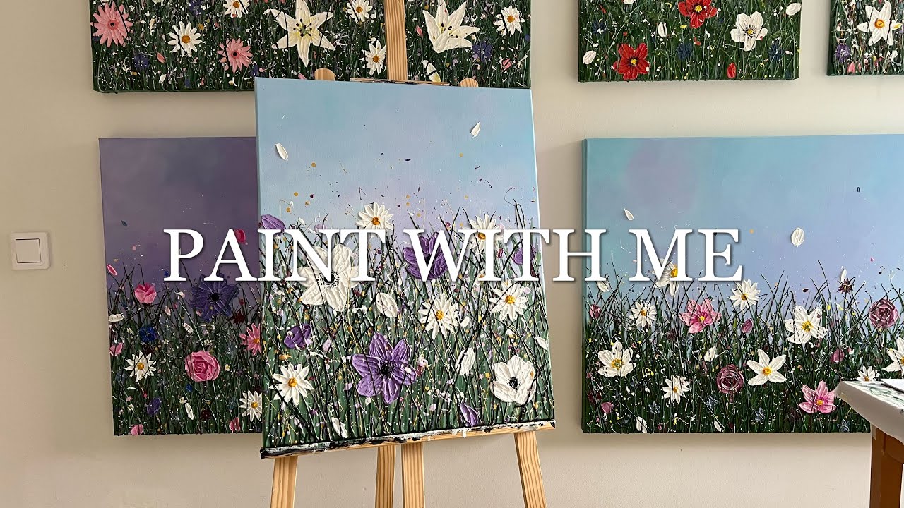 Paint with me | Acrylic flower painting - YouTube
