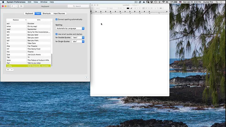 Auto Enter Any Text: Mac OS X Keyboard Prefs Quick Text Input Tip