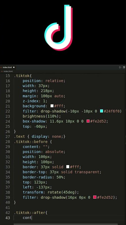 TikTok logo using CSS