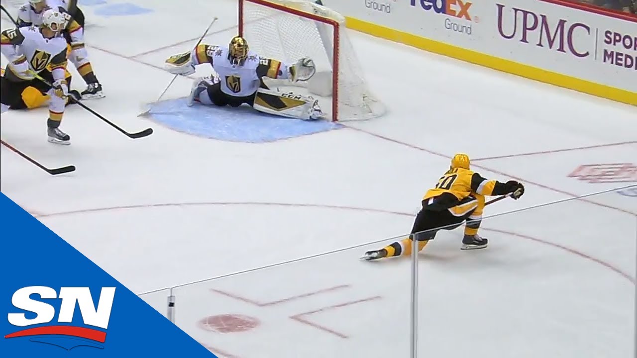 Marc-Andre Fleury strutting the catwalk in his yellow pads and Penguins  jersey So…