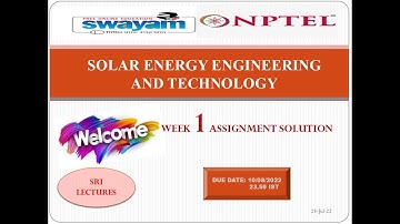 🔥💥WEEK 1💥🔥SOLAR ENERGY ENGINEERING AND TECHNOLOGY ASSIGNMENT SOLUTION💥💥