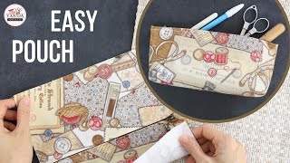 Quick & easy fabric pencil case - DIY Bag Tutorial วิธีเย็บกระเป๋าดินสอผ้าพื้นฐาน ง่ายและรวดเร็ว