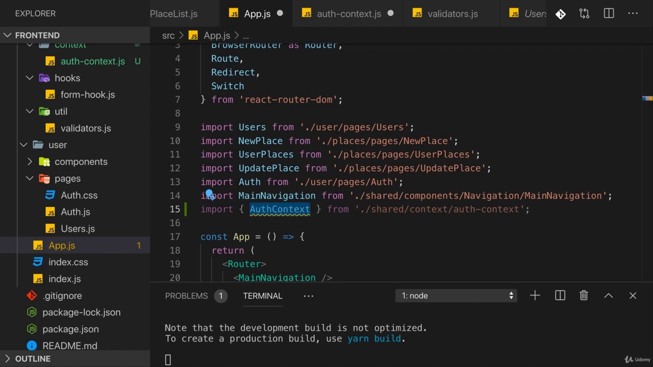 Adding Auth Context for App wide State Management - YouTube