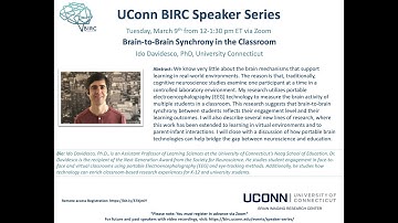 Brain-to-Brain Synchrony in the Classroom, Ido Davidesco, PhD, UConn