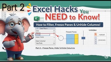 How to freeze pane, hide-unhide columns in Excel