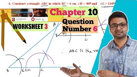 D.A.V. Math | Class 7 |Ch 10 | Construction of Triangles | Worksheet 3 | Q.No.6 | Art Of Mathematica