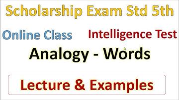 V265 IT Analogy Words Lecture with Examples Intelligence Test Scholarship Std 5th Online Class