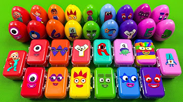 Numberblocks 🏳️‍🌈 Find Alphablocks in Mini Eggs, Suitcases Slime Coloring! Satisfying Slime ASMR