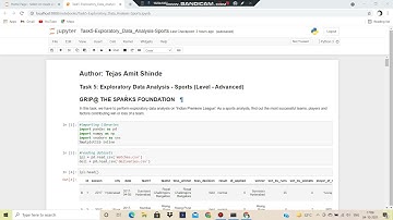 Task 5: Exploratory Data Analysis - Sports (Level - Advanced)