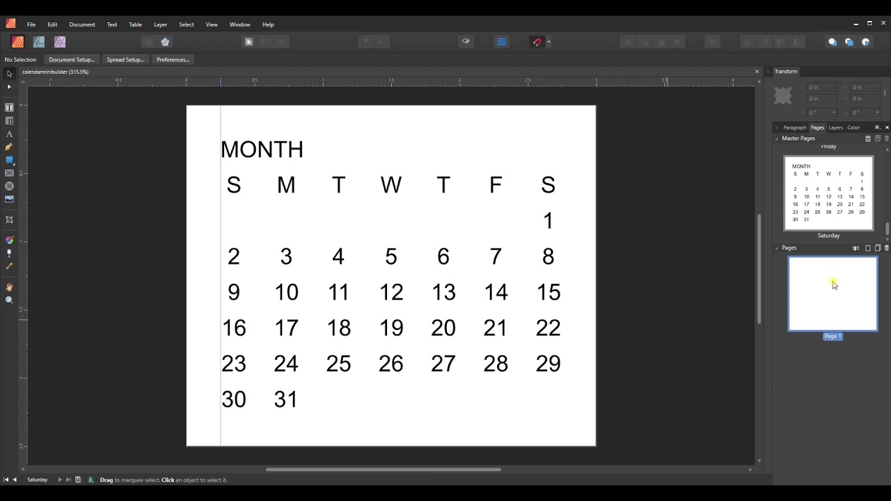 Perpetual Mini Calendar Tutorial-Affinity Publisher - YouTube