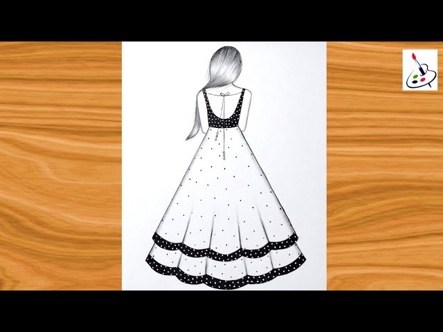 Layered Ball Gown Dress | Dress drawing, Gown drawing, Dress sketches