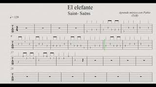EL ELEFANTE: TAB (guitarra...) (tablatura con playback)