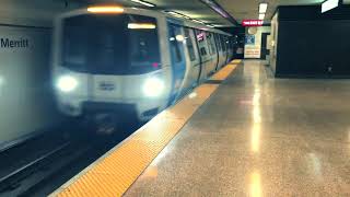 BART Fleet of the Future approaches Lake Merritt