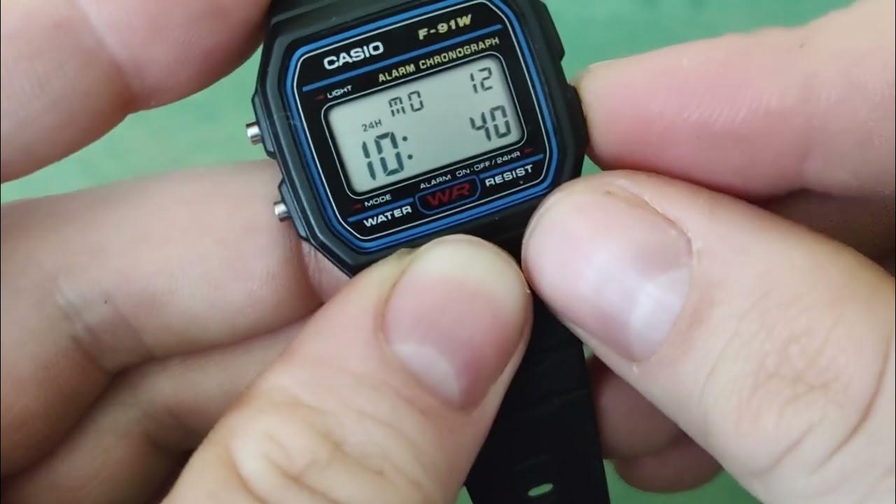 how to set the time on a Casio F91W YouTube