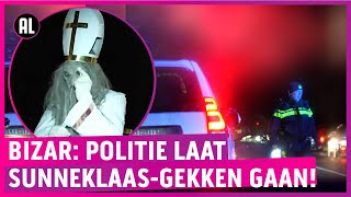 Sunneklaas-hooligans rijden PowNed van de weg in Ameland!