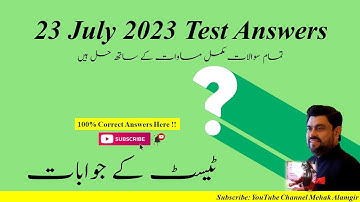 23 july test answers | 3rd Entry Test Solution Governor Sindh IT Course