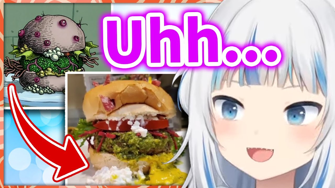 Gura Reacts to IRL Nasty Patty from Spongebob 【Gawr Gura / HololiveEN】