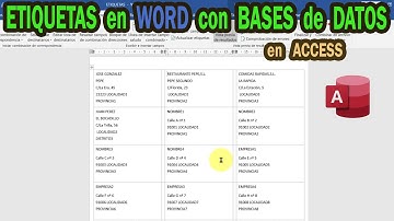 HACER ETIQUETAS en WORD con BASES de DATOS de ACCESS