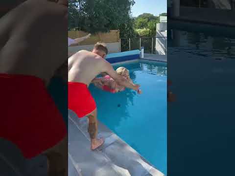 everything always ends up in the pool! 😂 (pranks) #shorts