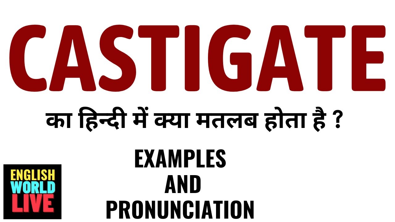 CASTIGATE MEANING IN HINDI | CASTIGATE का हिन्दी में क्या मतलब होता है ...
