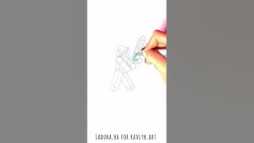 🛠️🎮 Draw Steve from Minecraft in Minutes ✅ Game Character Art Tutorial 🖍️#shorts #drawing #RavlykArt