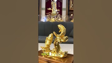 Tượng đôi cá chép dát vàng 24K  #quatangdatvang #quatangcaocap #phongthuy