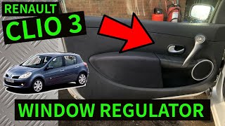 RENAULT CLIO 3 - How To Remove Front Window Regulator / Motor Assembly & Door Glass 2006-2012