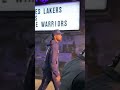 Steph arrives for Warriors at Lakers 👋