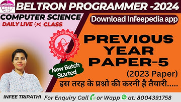 Previous year Questions-2023| P-3| Beltron Programming |Computer for all TGT/PGT exam by Infee ma