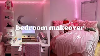 extreme room makeover  *pink, cozy, and cute* (ikea, building furniture, decorate + clean w me)