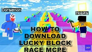 HOW TO DOWNLOAD RAINBOW LUCKY BLOCK RACE IN MCPE screenshot 4