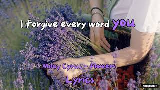 Miley Cyrus - Lyrics -  Flowers - World Top Trending Famous Songs - Most Viewed Music Videos