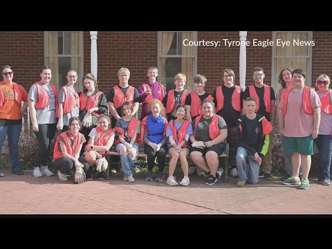 Tyrone Area High School students, staff clean up the community