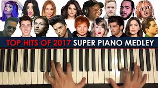 Video thumbnail of "23 TOP HITS OF 2017 IN 6 MINUTES! (SUPER PIANO MEDLEY by Amosdoll)"