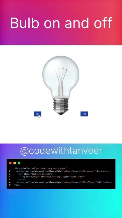 Bulb on and off using JavaScript | html css JavaScript | #html #css # ...