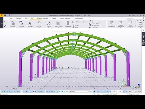 How to create a Curved rafter Portal frame | Tekla Structures 2017i