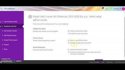 OneNote Class Notebook - Creating First Notebook (Elementary 2019)