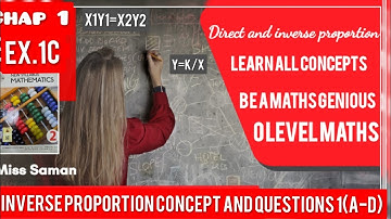 Mathematics 8th grade|Chap.1(Ex.1c) |Inverse Proportion, (y=k/x) part 1 |Knowledge Academy Teams