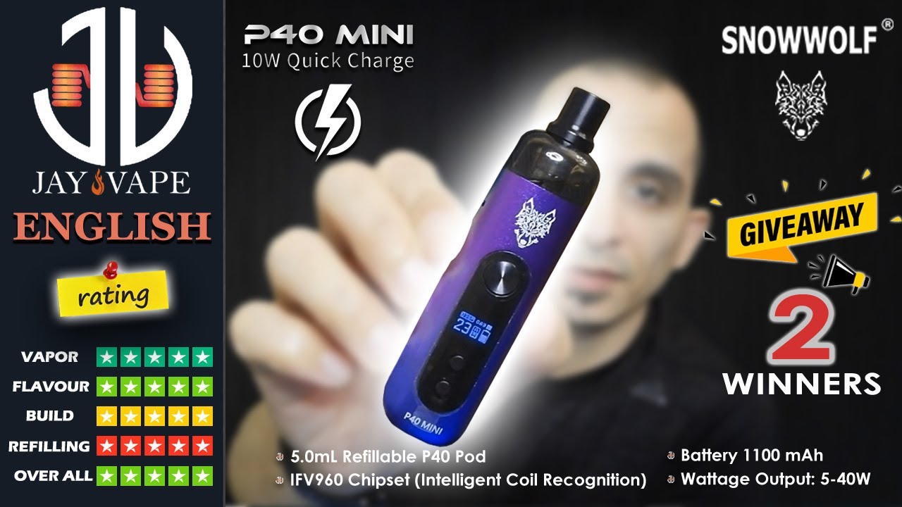 Giveaway with 2 WINNERS!! P40 Mini by Snowwolf, Small, Smart, Flavor Beast, Just chill & Vape